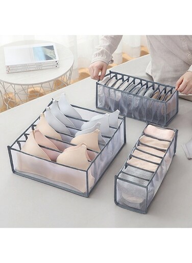 Set Foldable Inderwear Storage Box, Multi-Compartment Drawer-Style Closet Organizer, Separate Clothing Storage and Storage Bag, Suitable for Underwear/Underpants/Socks/Bra/Panties/Ties