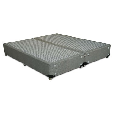 Twincomf Upholstered Divan Bed Base with Two-Piece Design and Fabric Finish, TCB180, 180 x 190cm, Grey