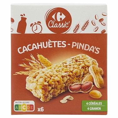 Carrefour Peanut Cereal Bars, 125g