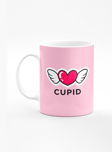 Designer Printed Coffee Mug with Heavy Duty Handle 11oz Ceramic Personalised Gift Mugs Cup [Microwave Safe &amp; Dishwasher Proof] - Cupid