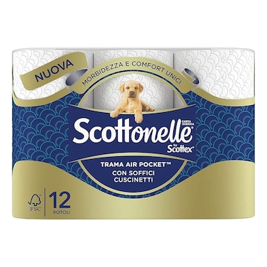Scottonelle Trama Air Pocket Toilet Tissue Rolls, 12 Rolls