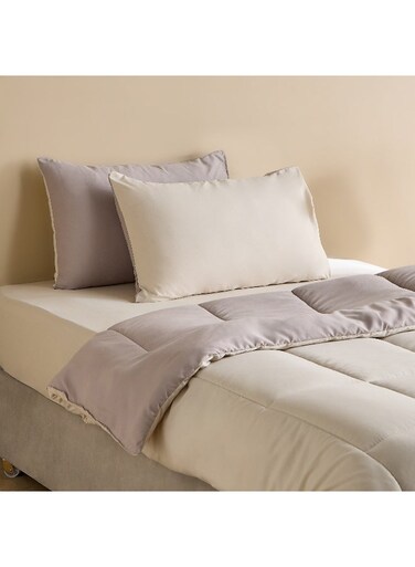 Box Luno Sleep Ease Hotel Collection 4-Piece Reversible Microfiber Twin BIAB Comforter Set - 160x220 cm