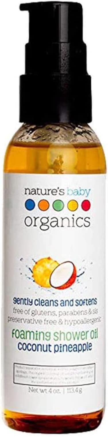 Nature's Baby Organics Foaming Shower Oil Coconut Pineapple 4 oz