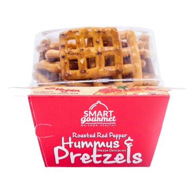 Smart Gourmet Roasted Red Pepper Hummus and Pretzels, 140g