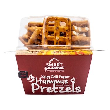 Smart Gourmet Spicy Chilli Pepper Hummus and Pretzels, 140g