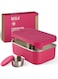 BEOLA Stainless Steel Lunch Box, 18/8 BPS free Bento Box Steel Food Container with sauce cup, Meal Prep containers, Kids School Lunch box, Tiffin box, 900ml (1pc pack, Raspberry)