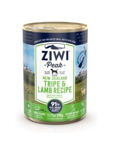 ZIWI Peak Tripe &amp; Lamb Recipe Wet Dog Food - 390G