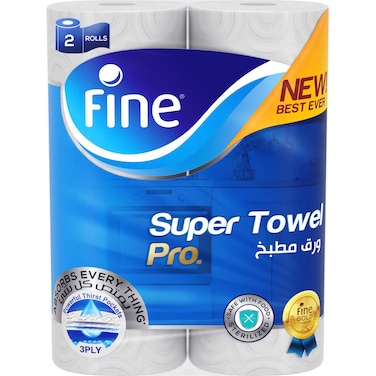 Fine Kitchen Super Towel Pro, 2 Rolls 60 Sheets x 3 Ply Paper Tissue