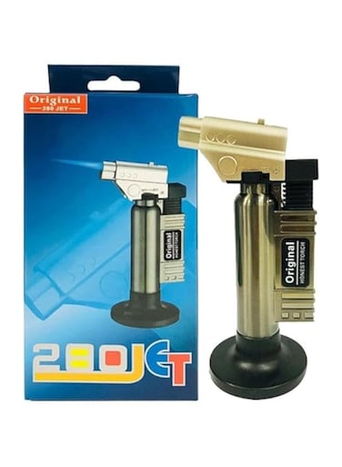 Alsaqer Bakhoor Charcoal Lighter,Torch Lighter Steel Body 280 Jet,Cigar Lighter,Charcoal Lighter,Lighter for BBQ, Stove Lighter, Cooking Torch Culinary Lighter Butane Refillable (Butane not Included)