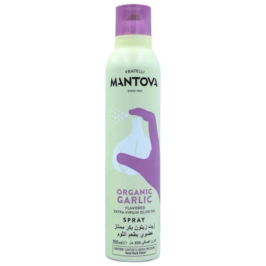 Mantova Organic Extra Virgin Olive Oil Garlic Spray, 200ml