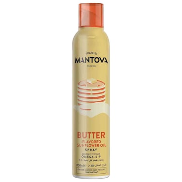 Mantova Natural Butter Flavored Sunflower Oil Spray, 200ml