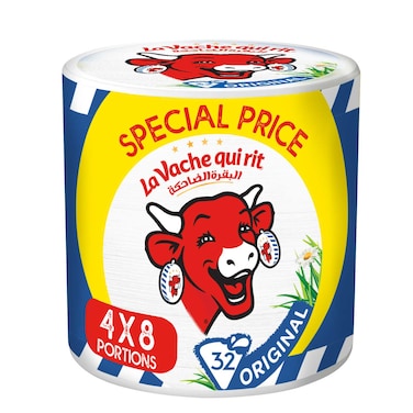 La Vache Qui Rit Original Spreadable Cheese Triangles 8 Portion, 120g Pack of 4