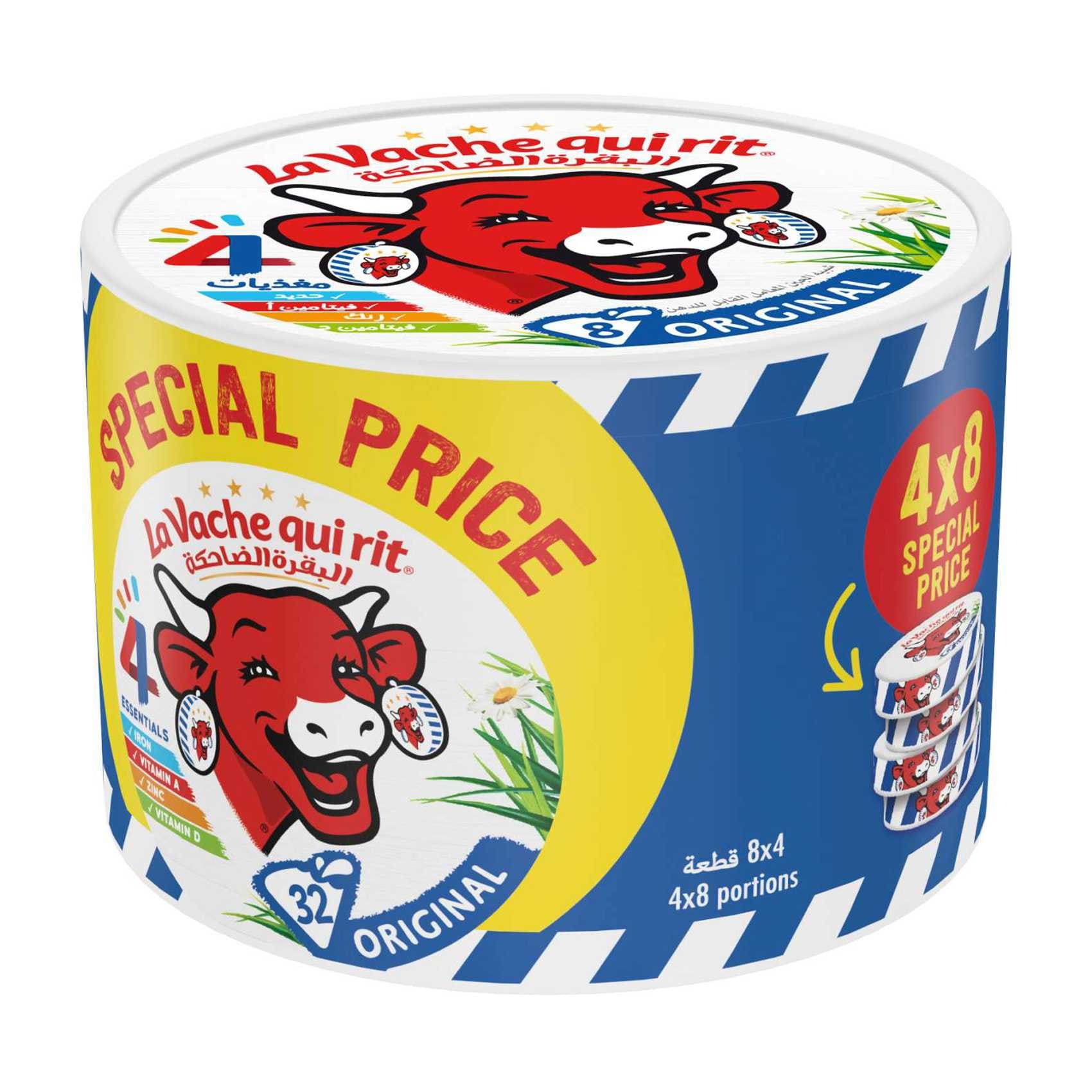 Buy La Vache qui rit Original Spreadable Cheese Triangles,4x8 portions ...
