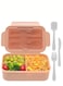Bento Box For Adults Kids, 1400ML Lunch Container Bento Boxes With Built-in Utensil Set, Leakproof, Dishwasher Micro-Wave Safe(Pink)