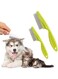 2 Pack Multifunctional Pet Comb, Upgrade Pet Grooming Brush Fine Magic Tear Stain Removal Comb, Fine-Tooth Stainless Massage Comb Kit for Small Puppies and Dogs (Green)