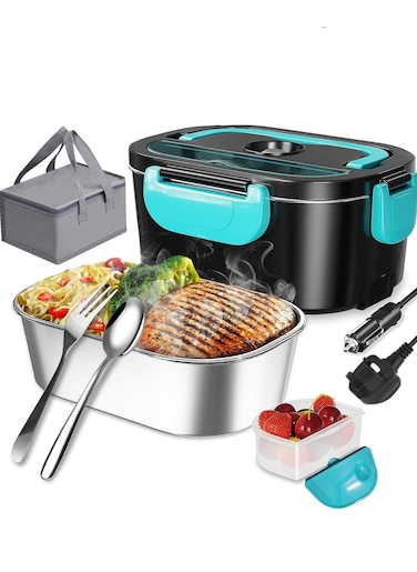 Electric Lunch Box for Adults 1.5L Self Heating Lunch Box for Car Truck Office Heated Lunchbox for Adults with SS Container Food Warmer Lunch Box