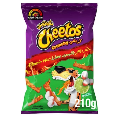 Cheetos Crunchy Flamin Hot Lime Cheese Flavoured Snacks 200g
