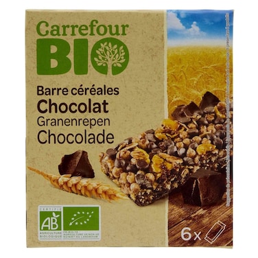 Carrefour Bio Organic Chocolate Cereal Bars, 138g, Pack of 6