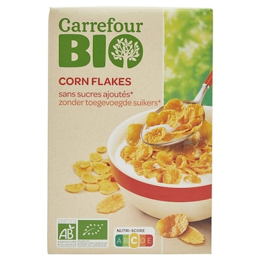 Carrefour Bio Organic Corn Flakes, No Added Sugar, 500g