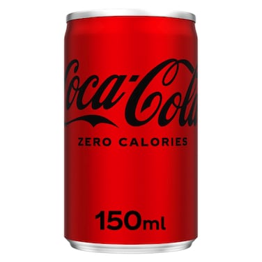 Coca-Cola Zero Calories Carbonated Soft Drink Can, 150ml