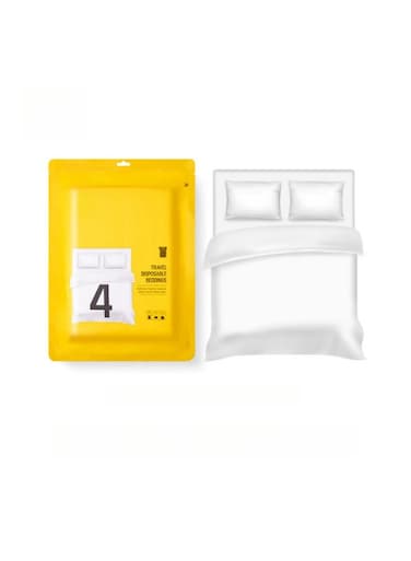 All-In-One Travel Disposable Bedding Set, B&amp;B Hotel Disposable Bed Sheet, Quilt Cover, Pillowcase 4-Piece Sleeping Bag Bedding Set, Hygienic &amp; Disposable, Ideal for Short Stays 220cm*240cm
