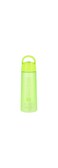 Royalford RF7578Gr 700ml Water Bottle REUsable Wide Mouth With Hanging Clip Button Lock Lid Transparent Body PeRFect While Travelling, Camping, Trekking &amp; More, Green