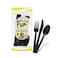 Fun Everyday Heavy Duty Plastic Cutlery Set Black 18 PCS