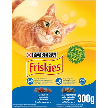 بورينا فريسكيز طعام قطط جاف بالسالمون والخضار 300 غرام