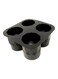 4 Cavity Cup Shaped Silicone Ice Cube Tray Black 10x10cm