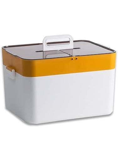 ZHENGJC Multilayer Large Capacity Medicine Box Storage Case, Emergency Medicine Kit Case Organizer, Plastic First Aid Medicine Storage Box with handle