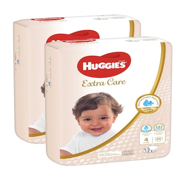 هجيز إكسترا كير حفاضات مقاس 4 8-14 كلغ حزمة جامبو 68 حفاض