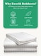 طقم ملاءة سرير مطاطية 3 قطع، مقاس 100×200 سم، عمق مرتبة (15–35 سم)، تصميم فندقي مخطط، لون White
