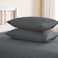 3pcs Fitted Bedsheet Set, 180x200cm, Deep Pocket (15&ndash;35cm), Striped Hotel Bed Sheet Set, Grey Queen
