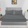 3pcs Fitted Bedsheet Set, 200x220cm, Deep Pocket (15&ndash;35cm), Striped Hotel Bed Sheet Set, Grey Super King