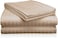 3pcs Fitted Bedsheet Set, 120x200cm, Deep Pocket (15&ndash;35cm), Striped Hotel Bed Sheet Set, Cream Single