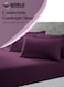 طقم ملاءة سرير مطاطية 3 قطع، مقاس 200×220 سم، عمق مرتبة (15–35 سم)، تصميم فندقي مخطط، لون Purple