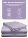 3pcs Fitted Bedsheet Set, 100x200cm, Deep Pocket (15&ndash;35cm), Striped Hotel Bed Sheet Set, Lilac Single