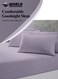 طقم ملاءة سرير مطاطية 3 قطع، مقاس 180×200 سم، عمق مرتبة (15–35 سم)، تصميم فندقي مخطط، لون Lilac