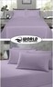 طقم ملاءة سرير مطاطية 3 قطع، مقاس 180×200 سم، عمق مرتبة (15–35 سم)، تصميم فندقي مخطط، لون Lilac