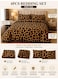 4-Piece Printed Cotton Bedding Set King Size, 1 Fitted Sheet, 1 Duvet Cover &amp; 2 Pillow Cases, 100% Cotton 125 GSM, Soft &amp; Breathable