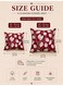 4-Piece Cotton Cushion Cover Set &ndash; Festive Red Honeycomb Leaf Pattern, Breathable &amp; Machine Washable, 18 &times; 18 in