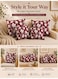4-Piece Cotton Cushion Cover Set &ndash; Festive Red Honeycomb Leaf Pattern, Breathable &amp; Machine Washable, 18 &times; 18 in