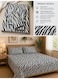 Eworld 3-Piece Fitted Bedsheet Set Single Size, Zebra Print, 100% Cotton 125 GSM, 1 Fitted Sheet + 2 Pillowcases