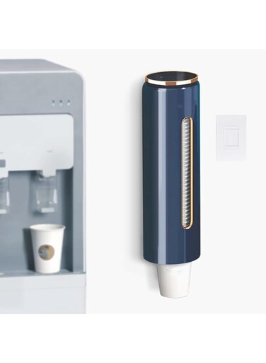 TERRIFI Cup Dispenser Wall Mounted, Pull Type Water Cooler Cup Holder Fit 4oz-7oz Disposable Cups, Water Cup Holder Dustproof Plastic for 45Pcs Disposable Paper Cups and Paper Cones (blue)