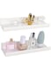 Guittly 2 x Wall Shelves, White, No Drilling, Acrylic Floating Shelf, Picture Rail, Suitable for Kitchen, Bathroom, Office, Living Room