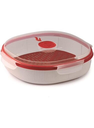 Snips Microwave Dish Steamer - 2 Liter, BPA-Free, Airtight Quick Steam Cooking, Dishwasher Safe