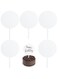 VEGCOO 5 Pcs Blank Acrylic Cake Toppers, Round Cupcake Toppers, Blank Cake Topper Sticks for Birthday Party Cake Wedding Decoration Kits for DIY Acrylic Cake Topper