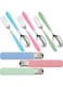 ELECDON Kids Utensils Stainless Steel Fork and Spoon Set Child Stainless Steel Flatware Set with Silicone Round Handle Safe Cutlery Set with Travel Cases(3 Sets)