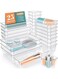 Clear Plastic Drawer Organizer Set 25 Pcs, 4 Sizes Desk Drawer Divider Organizers and Storage Bins for Makeup, Jewelry, Gadgets for Kitchen, Bedroom, Bathroom, Office