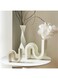 Sculptura Wave Vase, Modern Ceramic Art Piece, White, Decorative Architectural Design